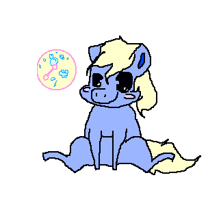 Size: 323x288 | Tagged: safe, artist:midnightxsunx, derpibooru import, bubblecup, earth pony, pony, female, g3, mare, sitting, solo, whiteboard