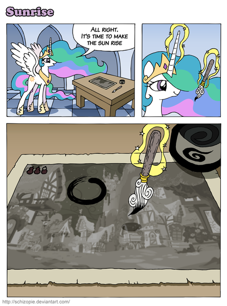 Size: 773x1044 | Tagged: safe, artist:schizopie, derpibooru import, princess celestia, alicorn, pony, brush, female, ink, mare, okami, solo