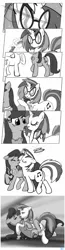 Size: 500x1920 | Tagged: suggestive, artist:mew, derpibooru import, octavia melody, vinyl scratch, earth pony, pony, unicorn, comic, female, food, gum, kissing, lesbian, mare, monochrome, scratchtavia, shipping