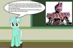 Size: 887x589 | Tagged: safe, derpibooru import, lyra heartstrings, pony, unicorn, chalkboard, female, human studies101 with lyra, kamen rider, kamen rider decade, mare, meme