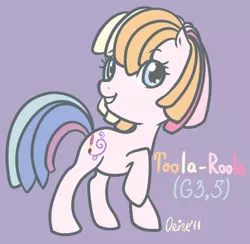 Size: 460x449 | Tagged: safe, artist:lisaorise, derpibooru import, toola roola, earth pony, pony, female, g3.5, g3.5 to g4, generation leap, mare, raised hoof, solo