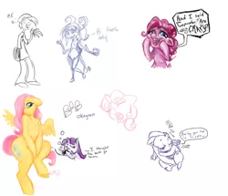 Size: 1854x1594 | Tagged: safe, artist:buttercupsaiyan, derpibooru import, fluttershy, pinkie pie, spike, sweetie belle, twilight sparkle, anthro, dragon, earth pony, pegasus, pony, unguligrade anthro, unicorn, anthro with ponies, arm hooves, bubble pipe, image, jpeg, male