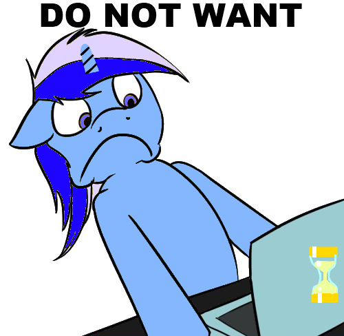 Size: 500x488 | Tagged: artist needed, source needed, safe, derpibooru import, minuette, pony, unicorn, 1000 hours in ms paint, 1000 hours in paint.net, caption, computer, cutie mark, do not want, english, female, mare, paint.net, reaction image, simple background, solo, transparent background