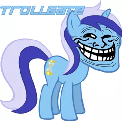 Size: 900x894 | Tagged: artist needed, source needed, safe, derpibooru import, minuette, pony, unicorn, female, mare, pun, rapeface, simple background, solo, trollface, u mad, white background