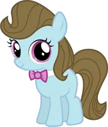 Size: 1693x1991 | Tagged: safe, artist:capt-nemo, derpibooru import, beauty brass, earth pony, pony, bowtie, female, filly, foal, simple background, smiling, solo, transparent background