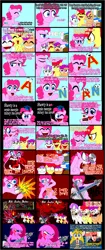 Size: 1455x3471 | Tagged: semi-grimdark, artist:terry, derpibooru import, apple bloom, pinkie pie, scootaloo, sweetie belle, earth pony, pegasus, pony, unicorn, blood, brutal legend, comic, crossover, crying, cutie mark crusaders, disney, face melting, female, filly, gadget hackwrench, guitar, justin bieber, literal face off, mare, melting, metal, murder, pinkamena diane pie, soundwave, tears of blood, terry you magnificent bastard, todd in the shadows