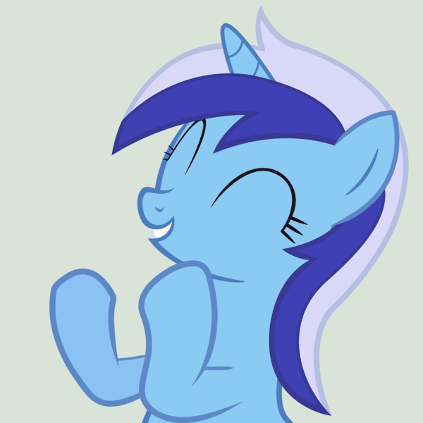 Size: 770x770 | Tagged: safe, artist:mihaaaa, derpibooru import, minuette, pony, unicorn, animated, clapping, clapping ponies, clopplauding, cute, eyes closed, female, gif, gray background, happy, mare, minubetes, reaction image, simple background, smiling, solo