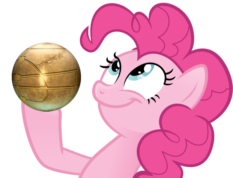 Size: 990x759 | Tagged: safe, derpibooru import, pinkie pie, earth pony, pony, apple of eden, assassin's creed, female, look what pinkie found, mare, meme, simple background, smiling, solo, transparent background