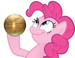 Size: 990x759 | Tagged: safe, derpibooru import, pinkie pie, earth pony, pony, apple of eden, assassin's creed, female, look what pinkie found, mare, meme, simple background, smiling, solo, transparent background