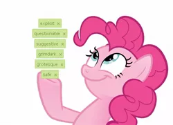 Size: 1184x855 | Tagged: artist needed, safe, derpibooru import, pinkie pie, earth pony, pony, derpibooru, female, look what pinkie found, mare, meme, meta, smiling, solo, tags