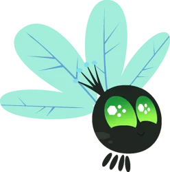 Size: 600x605 | Tagged: artist needed, safe, derpibooru import, queen chrysalis, parasprite, colored wings, crown, female, image, jewelry, palette swap, paraspritized, png, recolor, regalia, simple background, solo, species swap, transparent background