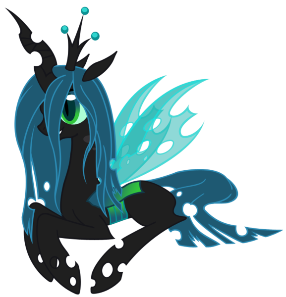 Size: 703x731 | Tagged: source needed, safe, artist:citrussqueeze, derpibooru import, queen chrysalis, changeling, changeling queen, female, image, lying down, png, prone, simple background, smiling, solo, transparent background, vector