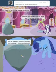 Size: 850x1100 | Tagged: suggestive, derpibooru import, rarity, tom, pony, unicorn, ask terry, aftersex, bed, carousel boutique, comic, female, implied sex, mare, smoking
