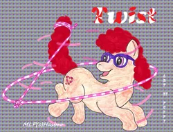 Size: 3071x2364 | Tagged: safe, artist:puffydearlysmith, derpibooru import, twist, earth pony, pony, abstract background, female, filly, high res, lasso, prehensile tail, rope, rope trick, solo