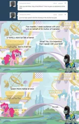 Size: 850x1325 | Tagged: safe, derpibooru import, pinkie pie, pound cake, earth pony, pony, ask terry, female, mare, monty python, sir naitf