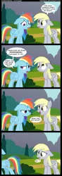 Size: 1125x3186 | Tagged: dead source, safe, artist:veggie55, derpibooru import, derpy hooves, rainbow dash, pegasus, pony, comic, duo, duo female, female, floppy ears, mare