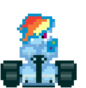 Size: 285x291 | Tagged: artist needed, safe, derpibooru import, rainbow dash, pegasus, pony, female, mare, mario, mario kart, solo, sprite, super mario kart