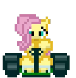 Size: 285x291 | Tagged: artist needed, safe, derpibooru import, fluttershy, pegasus, pony, female, mare, mario, mario kart, solo, sprite, super mario kart