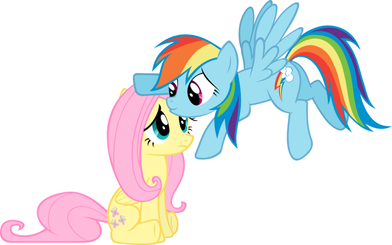 Size: 3257x2034 | Tagged: safe, artist:kurokaji11, derpibooru import, fluttershy, rainbow dash, pegasus, pony, comforting, female, flutterdash, flying, high res, lesbian, mare, pat, shipping, simple background, sitting, transparent background, vector