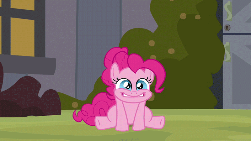Size: 853x480 | Tagged: suggestive, derpibooru import, edit, edited screencap, screencap, pinkie pie, earth pony, pony, a friend in deed, animated, female, flying, gif, i came, implied orgasm, mare, meme, solo, solo female