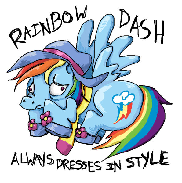 Size: 800x805 | Tagged: safe, artist:hayhedgehoghay, derpibooru import, rainbow dash, pegasus, pony, clothes, curled up, female, hat, mare, rainbow dash always dresses in style, shoes, solo