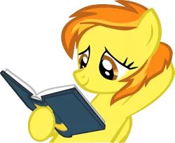 Size: 904x737 | Tagged: safe, artist:spitfireblaze, derpibooru import, spitfire, pegasus, pony, arm behind head, book, female, mare, on back, reading, simple background, smiling, solo, transparent background, vector