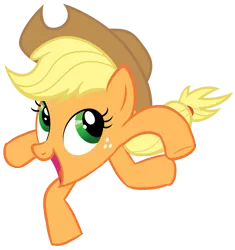 Size: 653x695 | Tagged: applejack, crabjack, crab pony, derpibooru import, female, running, safe, simple background, smiling, solo, spiderjack, transparent background