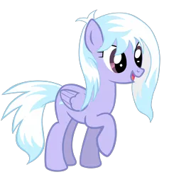 Size: 3050x3199 | Tagged: safe, artist:freefraq, derpibooru import, cloudchaser, pegasus, pony, alternate hairstyle, female, high res, mare, raised hoof, simple background, smiling, solo, transparent background, vector