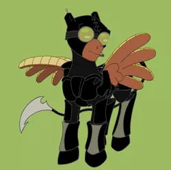 Size: 900x892 | Tagged: safe, artist:irkengeneral, derpibooru import, oc, unofficial characters only, pony, fallout equestria, armor, augmented tail, enclave, grand pegasus enclave, simple background, solo