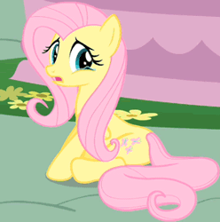 Size: 300x303 | Tagged: safe, derpibooru import, screencap, fluttershy, pegasus, pony, a bird in the hoof, animated, blinking, crying, cute, female, gif, mare, moe, sitting, solo
