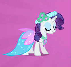 Size: 645x600 | Tagged: artist needed, safe, derpibooru import, part of a set, rarity, pony, unicorn, animated, bridesmaid dress, clothes, cute, dancing, dress, female, gif, happy, mare, solo