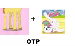 Size: 1226x756 | Tagged: safe, derpibooru import, blossomforth, tall tale (character), earth pony, pegasus, pony, exploitable meme, female, flexible, male, mare, mass effect, meta, otp, stallion
