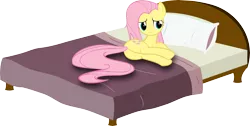 Size: 10000x5040 | Tagged: suggestive, artist:up1ter, derpibooru import, fluttershy, pegasus, pony, absurd resolution, bed, blanket, female, flutterbutt, frown, mare, pillow, plot, side, simple background, solo, solo female, transparent background, vector