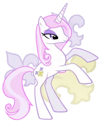 Size: 1712x2100 | Tagged: safe, artist:tsabak, derpibooru import, fleur-de-lis, pony, unicorn, cutie mark, female, mare, rearing, simple background, skunk stripe, smiling, solo, transparent background, vector