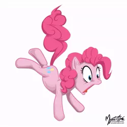 Size: 825x825 | Tagged: dead source, safe, artist:mysticalpha, derpibooru import, pinkie pie, earth pony, pony, cute, diapinkes, female, mare, shocked, simple background, solo, surprised, white background
