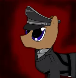 Size: 882x905 | Tagged: safe, artist:capt-sketcher-man, derpibooru import, oc, unofficial characters only, pony, clothes, first reich of equestria, german, gradient background, nazi, solo