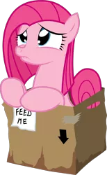 Size: 1846x3000 | Tagged: safe, artist:miketheuser, derpibooru import, pinkie pie, earth pony, pony, box, cute, cuteamena, diapinkes, female, mare, pinkamena diane pie, pony in a box, simple background, solo, transparent background