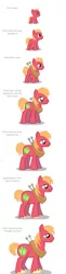 Size: 862x3537 | Tagged: safe, artist:anarchemitis, derpibooru import, big macintosh, earth pony, pony, age progression, baby, baby macintosh, baby pony, colt, foal, horse collar, male, simple background, solo, stallion, teenager, white background, younger