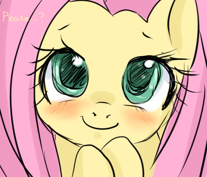 Size: 700x600 | Tagged: source needed, safe, artist:tinkl3puff, derpibooru import, fluttershy, pegasus, pony, blushing, bust, close-up, cute, dialogue, female, looking at you, mare, shyabetes, smiling, solo