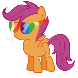 Size: 5000x5000 | Tagged: safe, artist:t89pepper, derpibooru import, scootaloo, pegasus, pony, absurd resolution, female, filly, simple background, solo, sunglasses, swagaloo, transparent background