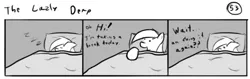 Size: 802x253 | Tagged: safe, artist:tetrapony, derpibooru import, derpy hooves, pegasus, pony, comic:the daily derp, bed, comic, female, mare, monochrome, sleeping, solo, the lazly derp, zzz