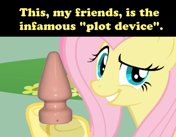 Size: 580x452 | Tagged: questionable, artist:kanrabat, derpibooru import, fluttershy, pegasus, pony, always works, buttplug, dreamworks face, female, mare, plot device, pun, raised eyebrow, sex toy, solo, solo female