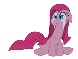 Size: 10000x7500 | Tagged: safe, artist:alexpony, derpibooru import, pinkie pie, earth pony, pony, .psd available, absurd resolution, crying, female, floppy ears, mare, open mouth, pinkamena diane pie, sad, simple background, sitting, solo, transparent background, underhoof, vector