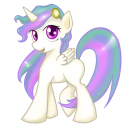 Size: 500x500 | Tagged: safe, artist:rainbow, derpibooru import, princess celestia, alicorn, pony, blank flank, female, filly, simple background, solo, transparent background, younger