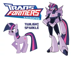 Size: 900x695 | Tagged: artist:inspectornills, crossover, derpibooru import, female, robot, safe, simple background, transformares, transformers, transformers animated, twibot, twilight sparkle, white background