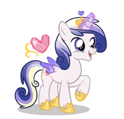 Size: 859x825 | Tagged: safe, artist:lugiaangel, derpibooru import, oc, oc:prince charming, unofficial characters only, alicorn, pony, alicorn oc, colt, male, offspring, parent:princess cadance, parent:shining armor, parents:shiningcadance, raised hoof, simple background, transparent background