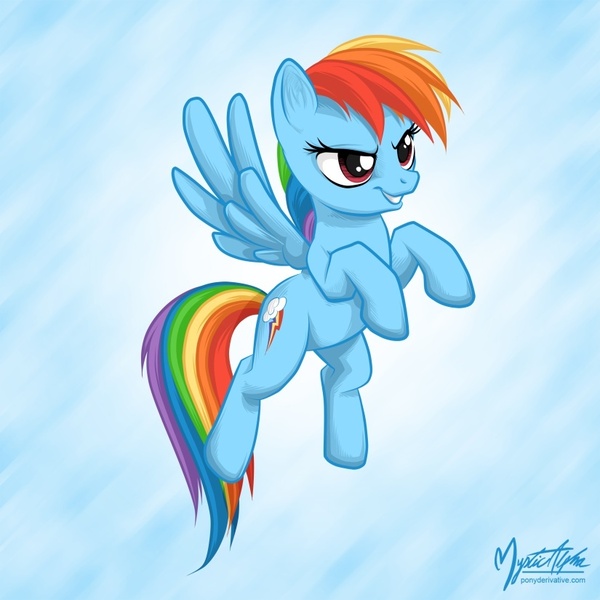 Size: 825x825 | Tagged: safe, artist:mysticalpha, derpibooru import, rainbow dash, pegasus, pony, female, flying, mare, solo