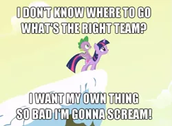 Size: 655x480 | Tagged: safe, derpibooru import, edit, edited screencap, screencap, spike, twilight sparkle, dragon, pony, unicorn, winter wrap up, caption, dragons riding ponies, duo, female, image macro, male, mare, riding, snow, unicorn twilight