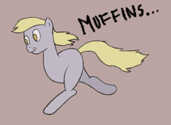 Size: 750x548 | Tagged: safe, artist:hereticalrants, derpibooru import, derpy hooves, pegasus, pony, animated, dumb running ponies, female, frame by frame, gif, mare, no pupils, scrunchy face, simple background, solo, wat