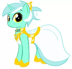 Size: 2203x2116 | Tagged: safe, artist:krekka01, derpibooru import, lyra heartstrings, pony, unicorn, alternate hairstyle, beautiful, choker, clothes, cute, dress, female, gala, gala dress, grin, hairclip, high res, implied bon bon, implied lesbian, implied lyrabon, implied shipping, looking at you, lyrabetes, mare, pretty mare, simple background, solo, white background